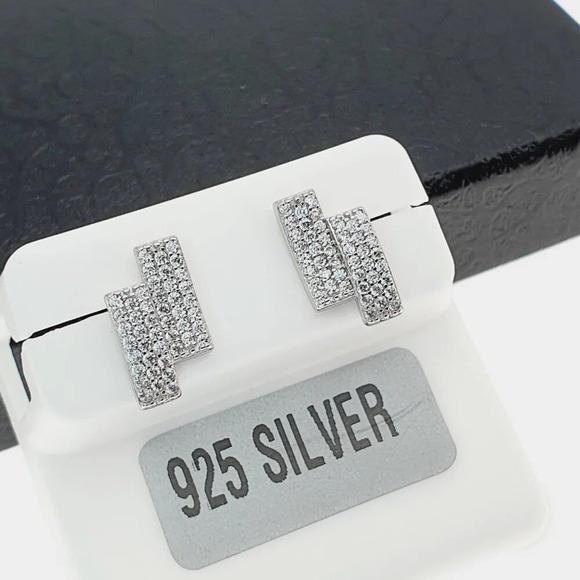 "925 sterling silver luxury CZ earrings for women/girls, Best for gift, RJUS2203 - Picture 10 of 11
